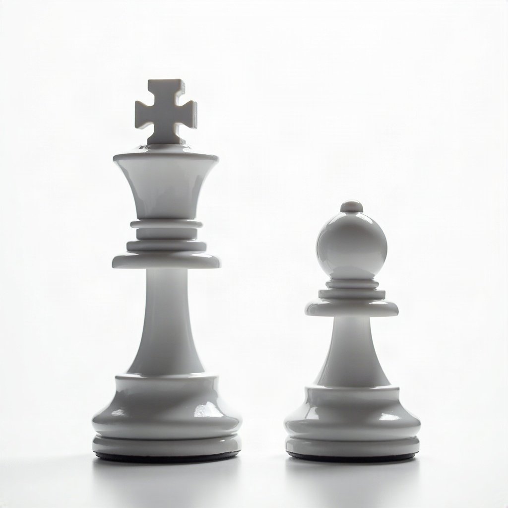 black and white pfp — chess piece macro, high-key white background, minimal