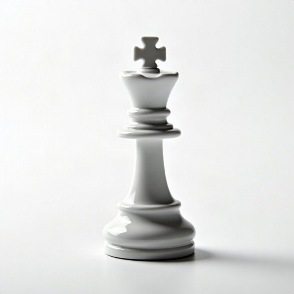black and white pfp — chess piece macro, high-key white background, minimal