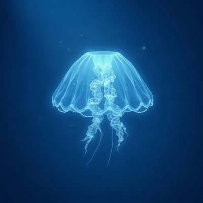 blue pfp — jellyfish glow, dreamy digital painting, subtle sparkle