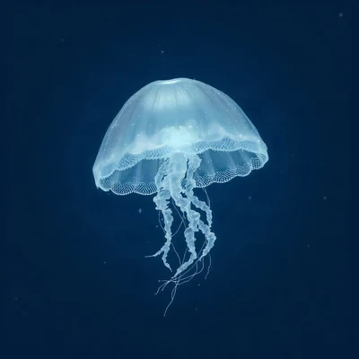 blue pfp — jellyfish glow, dreamy digital painting, subtle sparkle