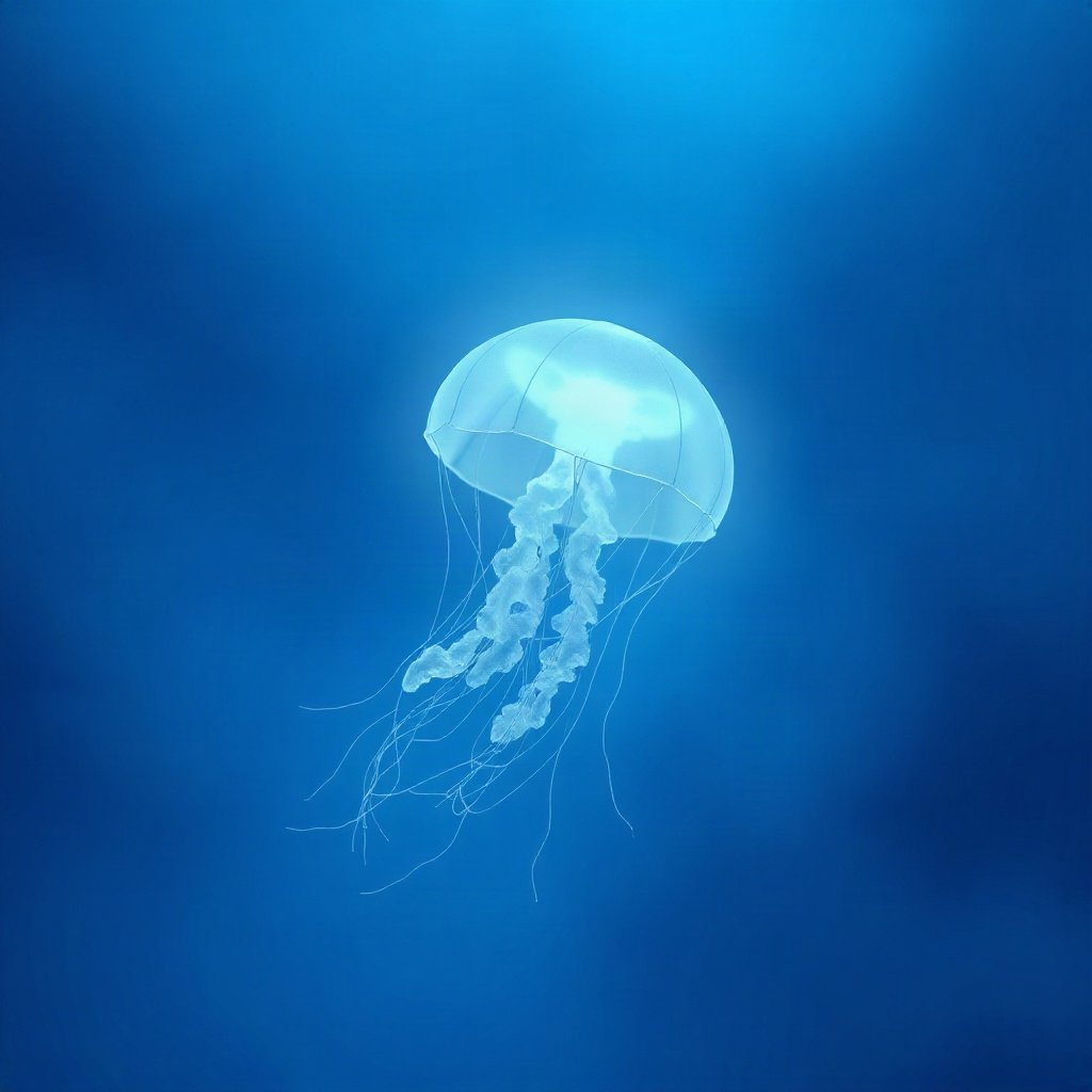 Blue PFPs — jellyfish glow, soft 3d render, misty atmosphere
