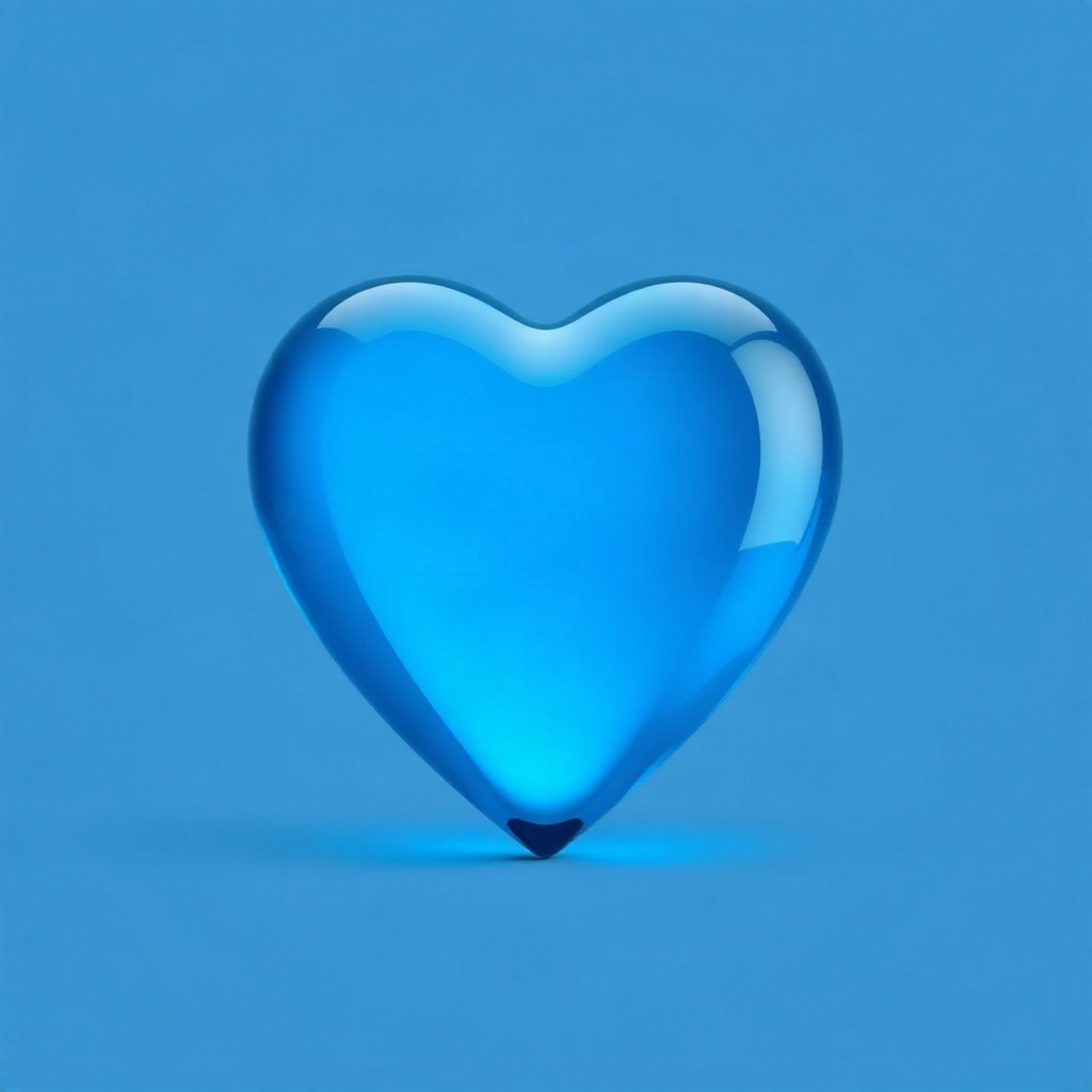 Blue PFPs — glass heart, soft 3d render, soft glow