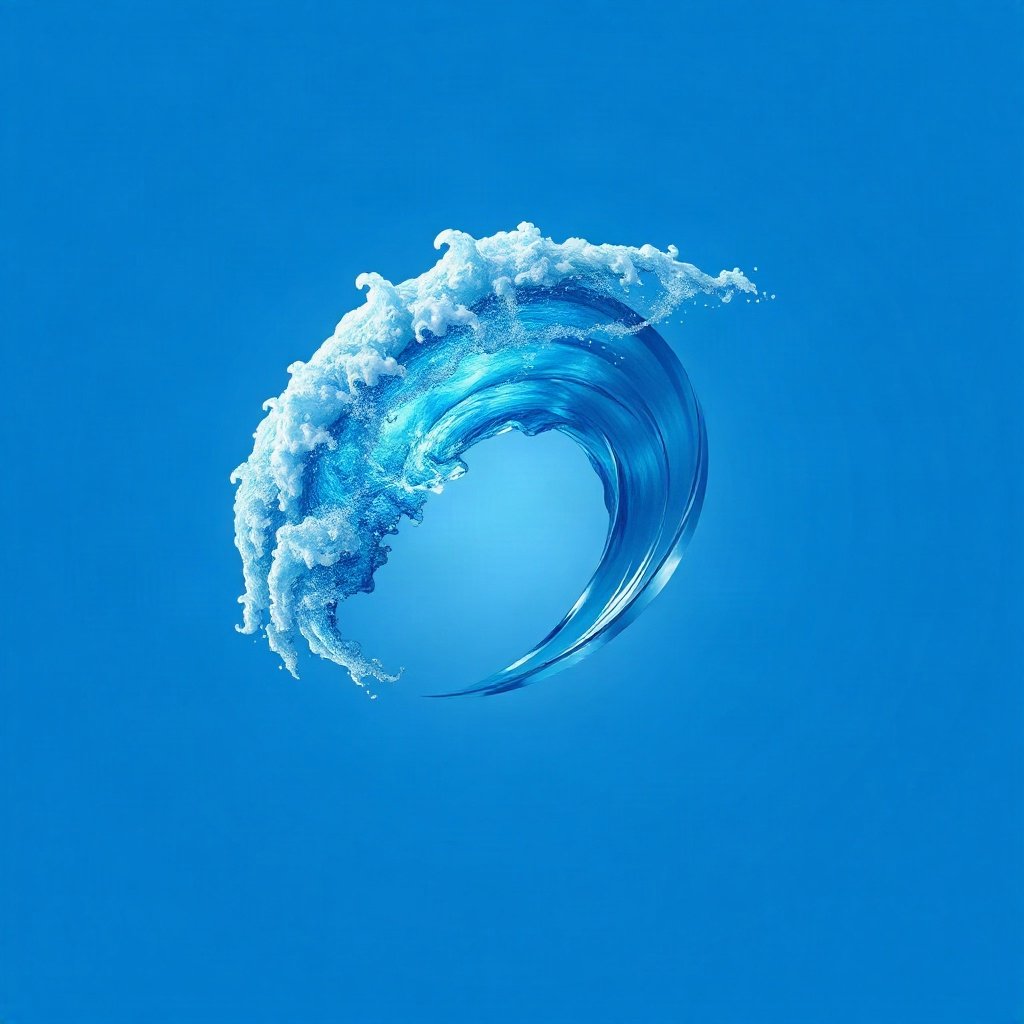 Blue PFPs — crashing wave curl, soft 3d render, soft glow
