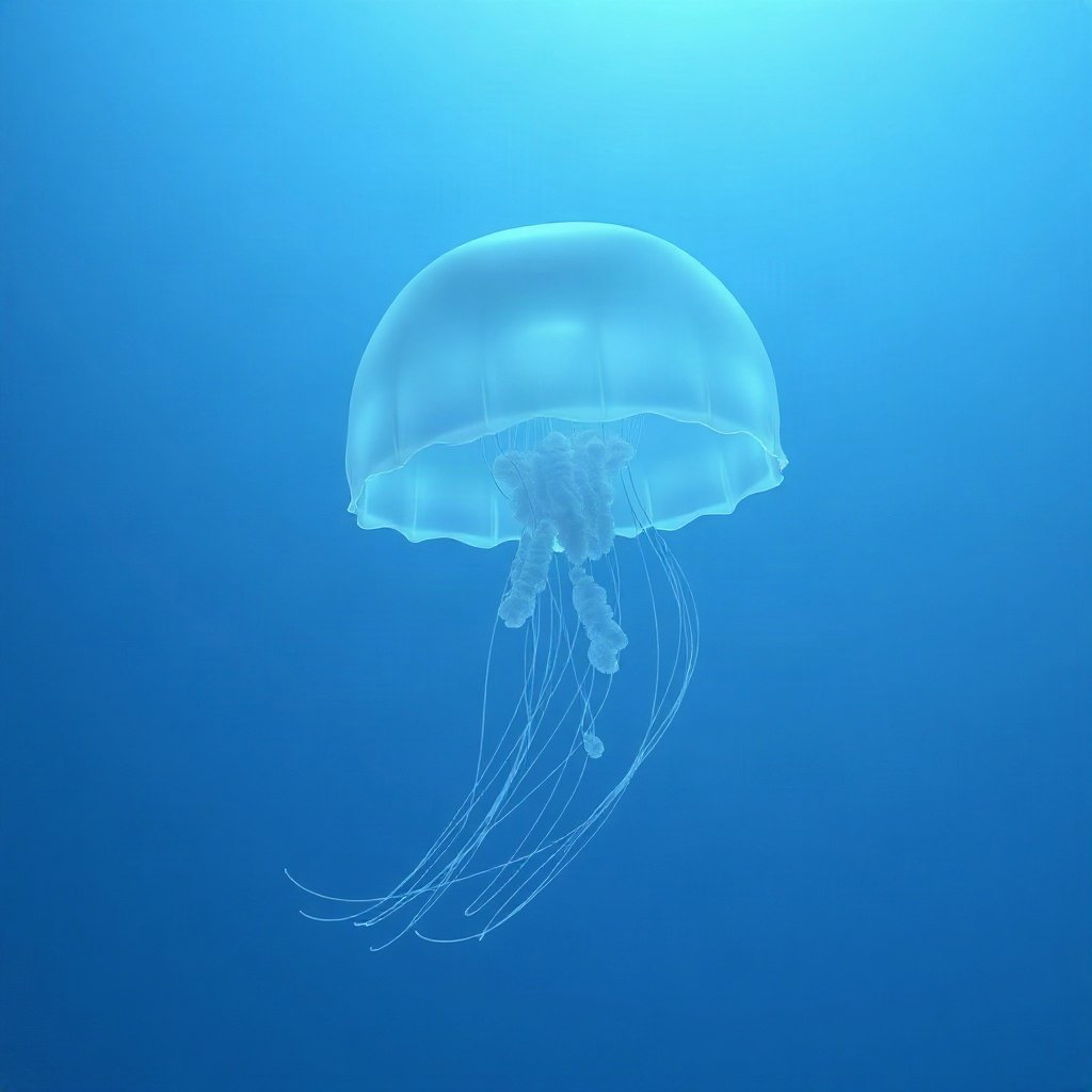 Blue PFPs — jellyfish glow, soft 3d render, soft glow