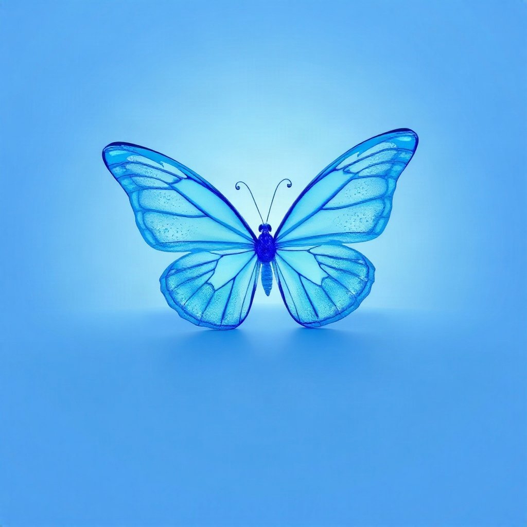 Blue PFPs — butterfly, soft 3d render, soft glow