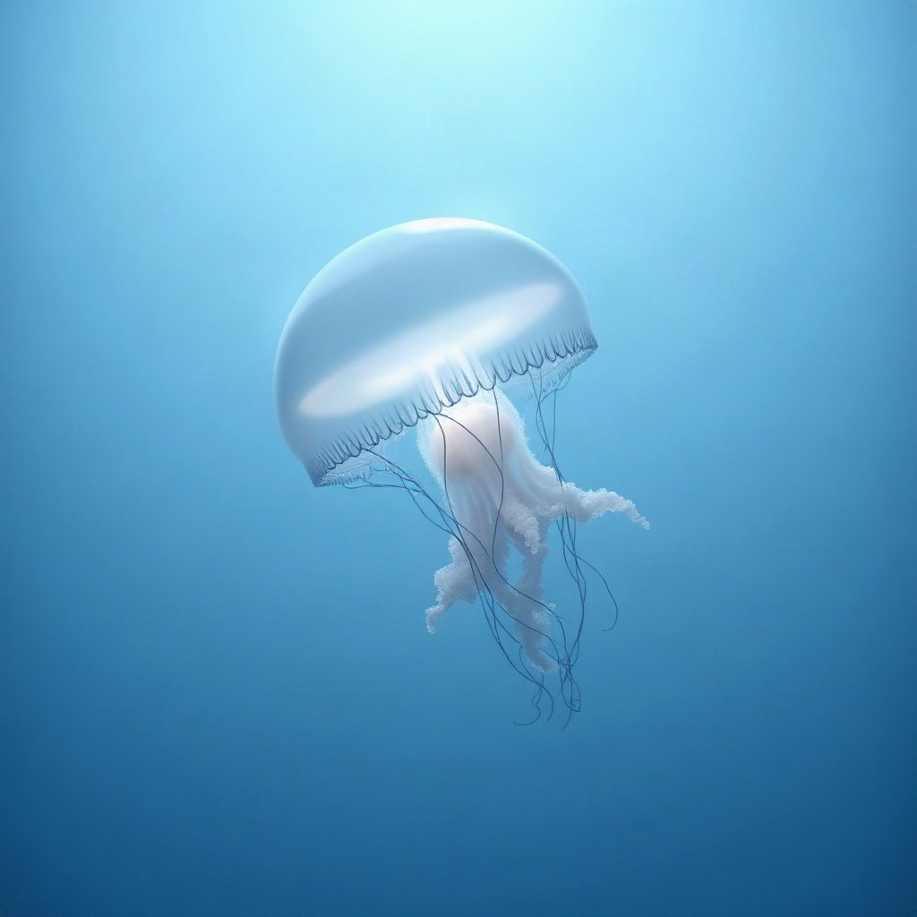 Blue PFPs — jellyfish glow, soft 3d render, misty atmosphere