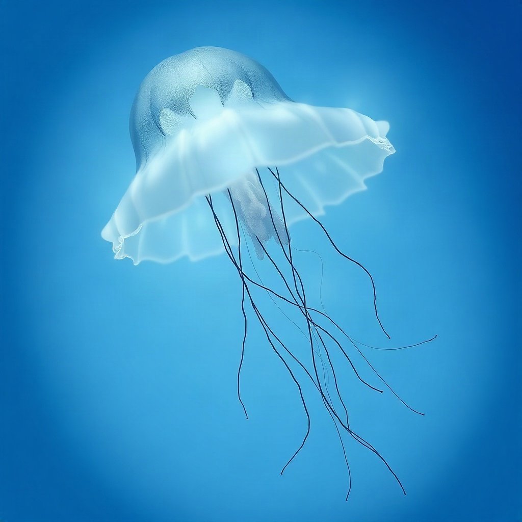 Blue PFPs — jellyfish glow, dreamy digital painting, soft glow