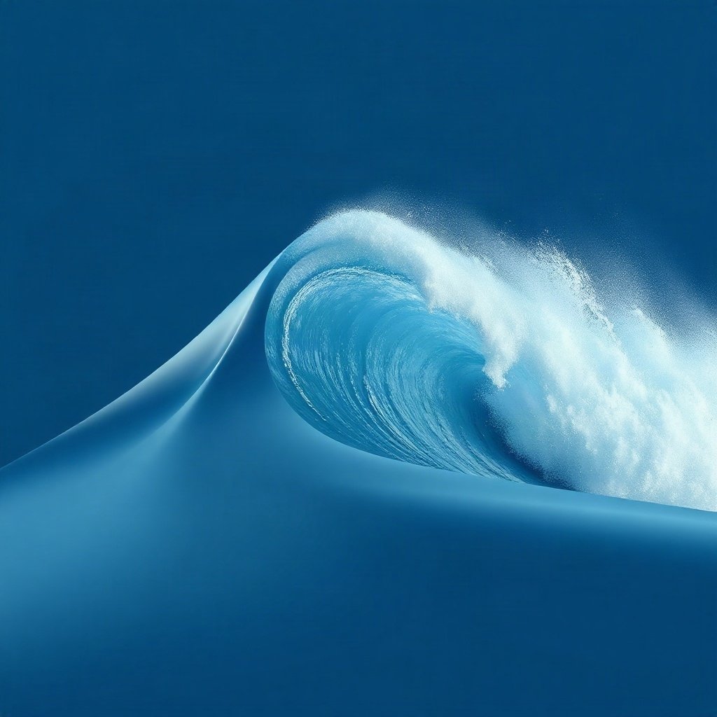Blue PFPs — crashing wave curl, soft 3d render, soft glow