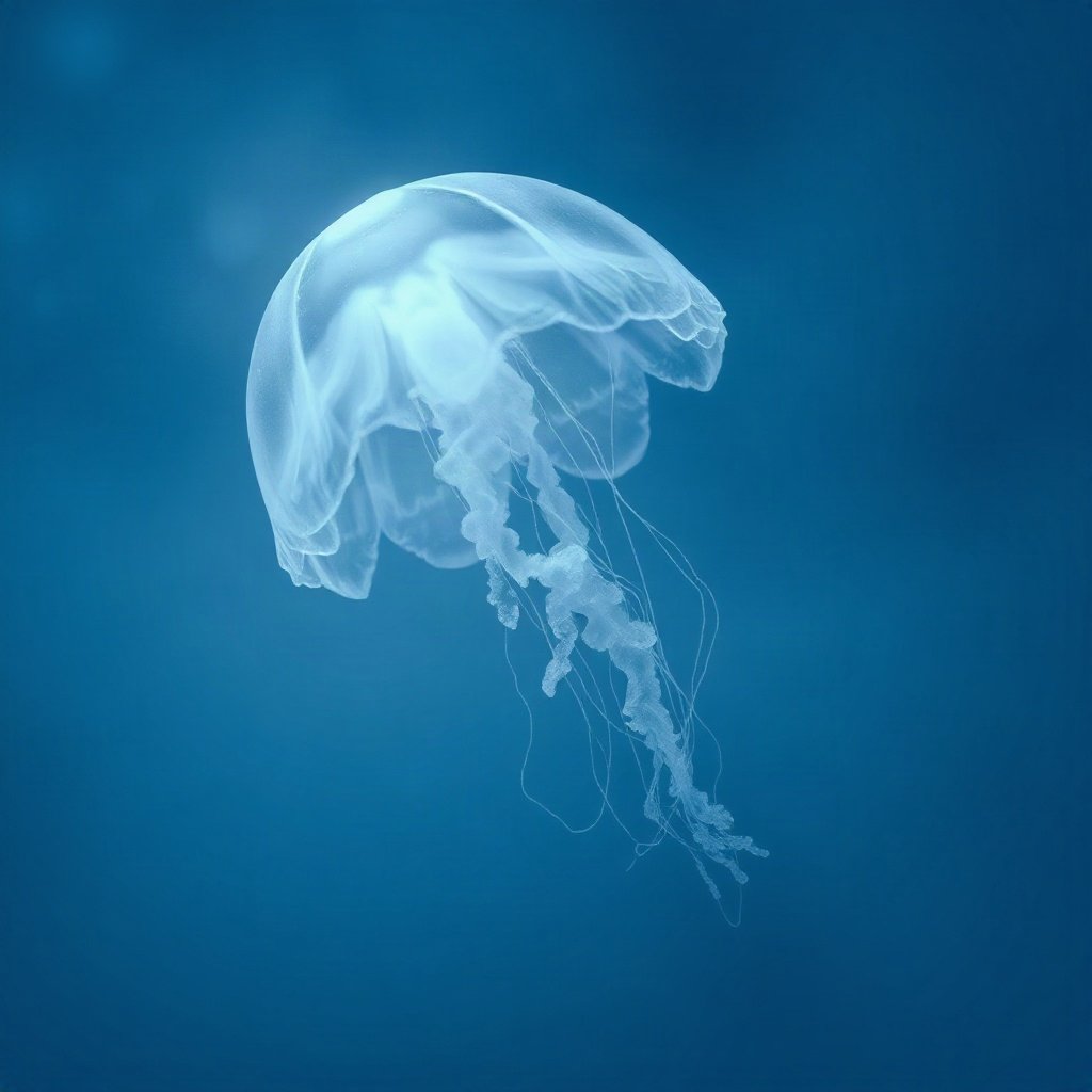 Blue PFPs — jellyfish glow, dreamy digital painting, soft glow
