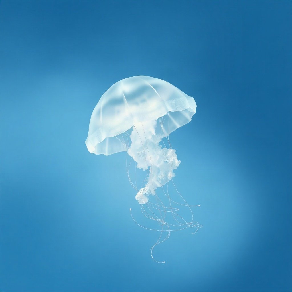 Blue PFPs — jellyfish glow, dreamy digital painting, soft glow