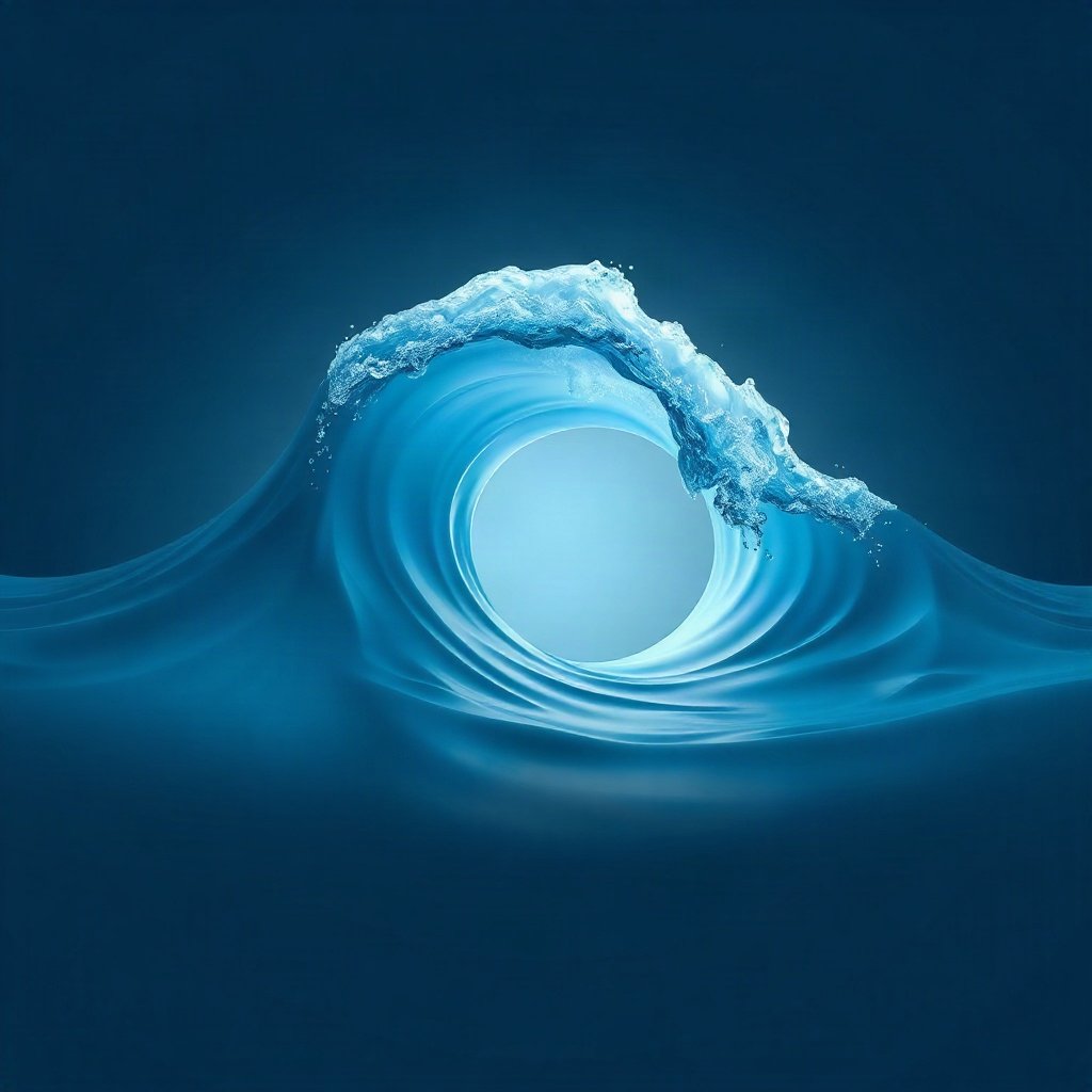 Blue PFPs — crashing wave curl, soft 3d render, soft glow