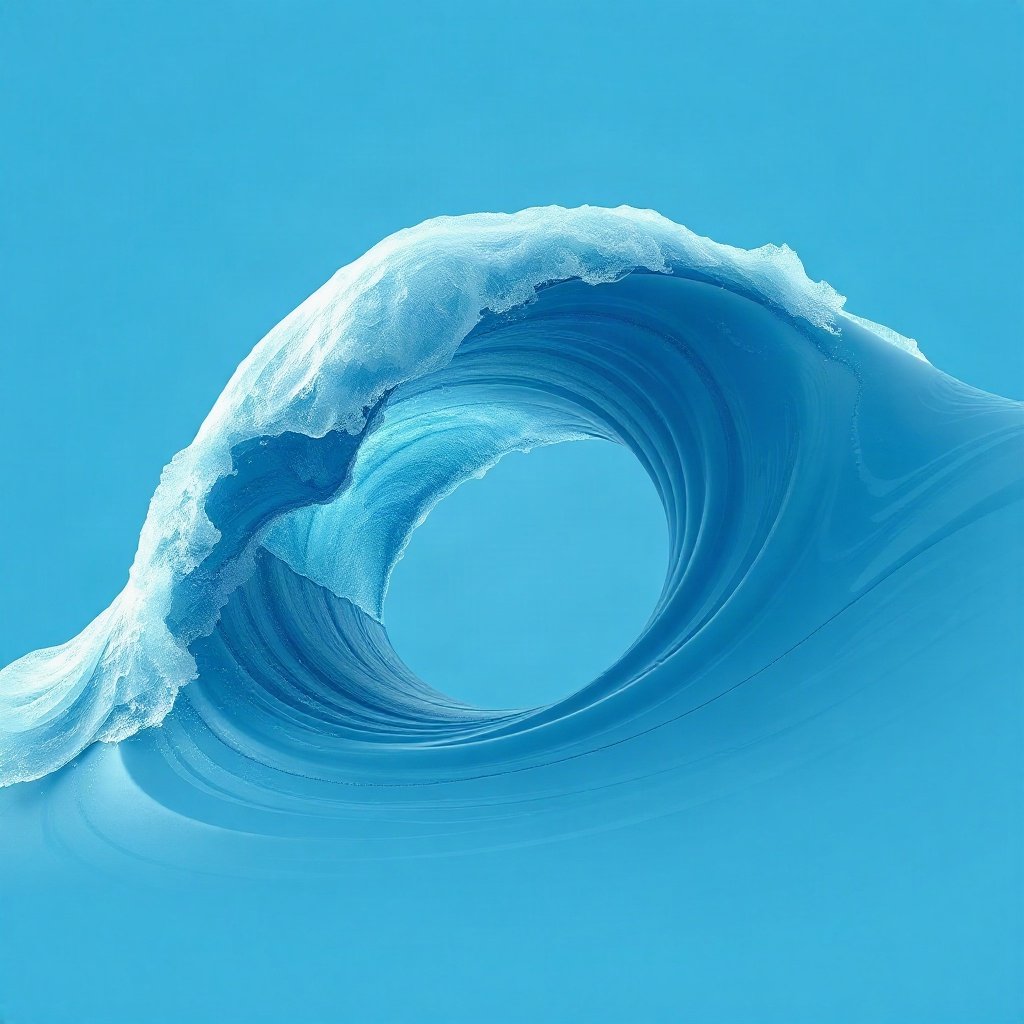 Blue PFPs — crashing wave curl, soft 3d render, soft glow