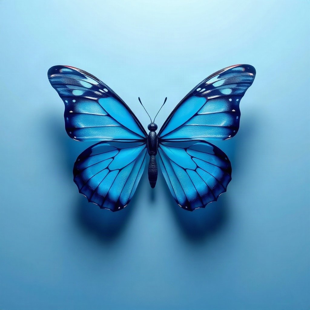 Blue PFPs — butterfly, soft 3d render, soft glow
