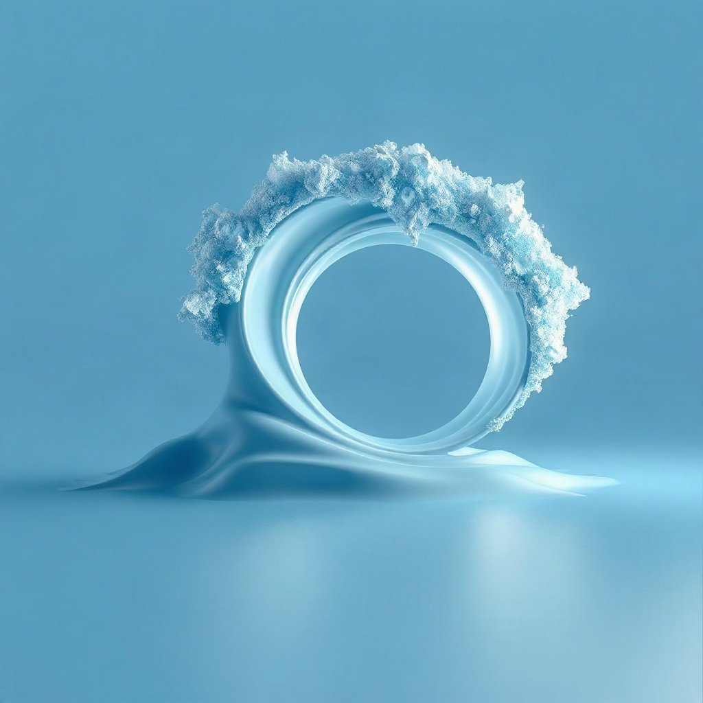 Blue PFPs — crashing wave curl, soft 3d render, soft glow