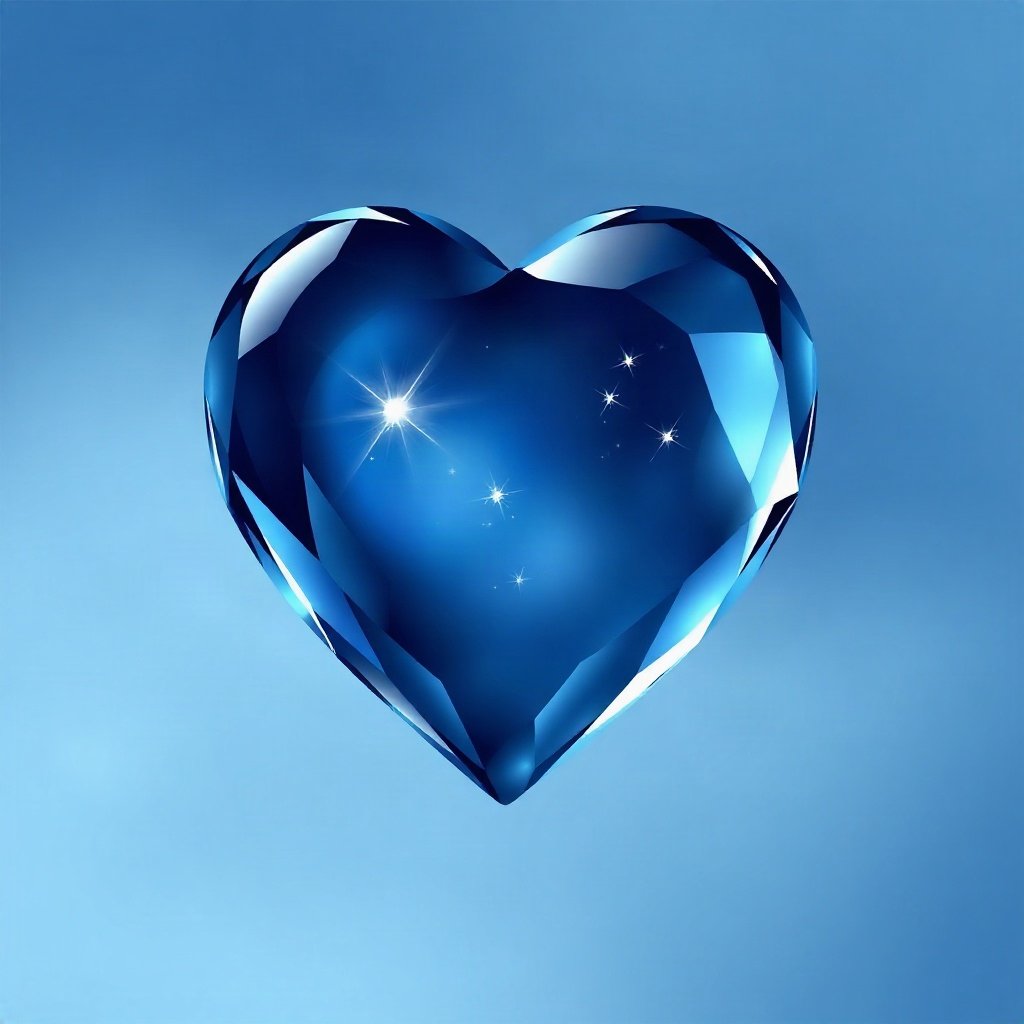 Blue PFPs — glass heart, dreamy digital painting, subtle sparkle