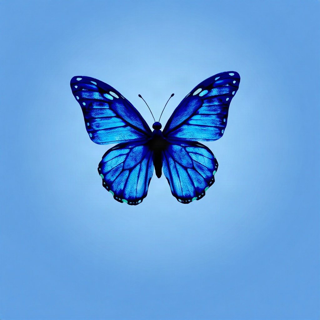 Blue PFPs — butterfly, soft 3d render, soft glow