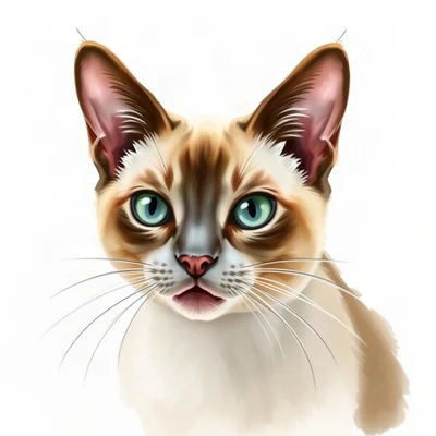 cat pfp — siamese cat, loose watercolor style