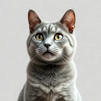 cat pfp — blue-grey british shorthair, soft 3d render style