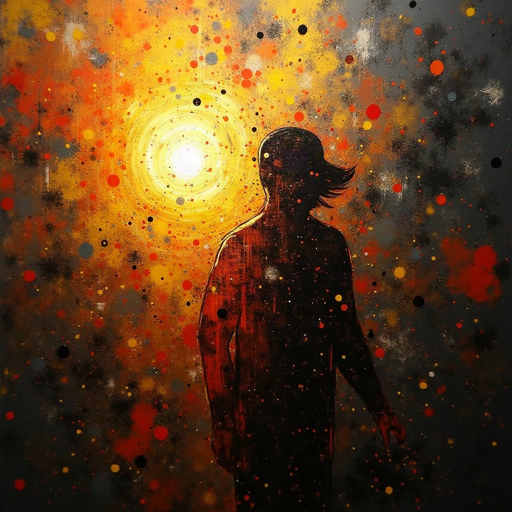 Cool PFPs — graffiti-style abstract burst, gold hour edge light, cinematic contrast