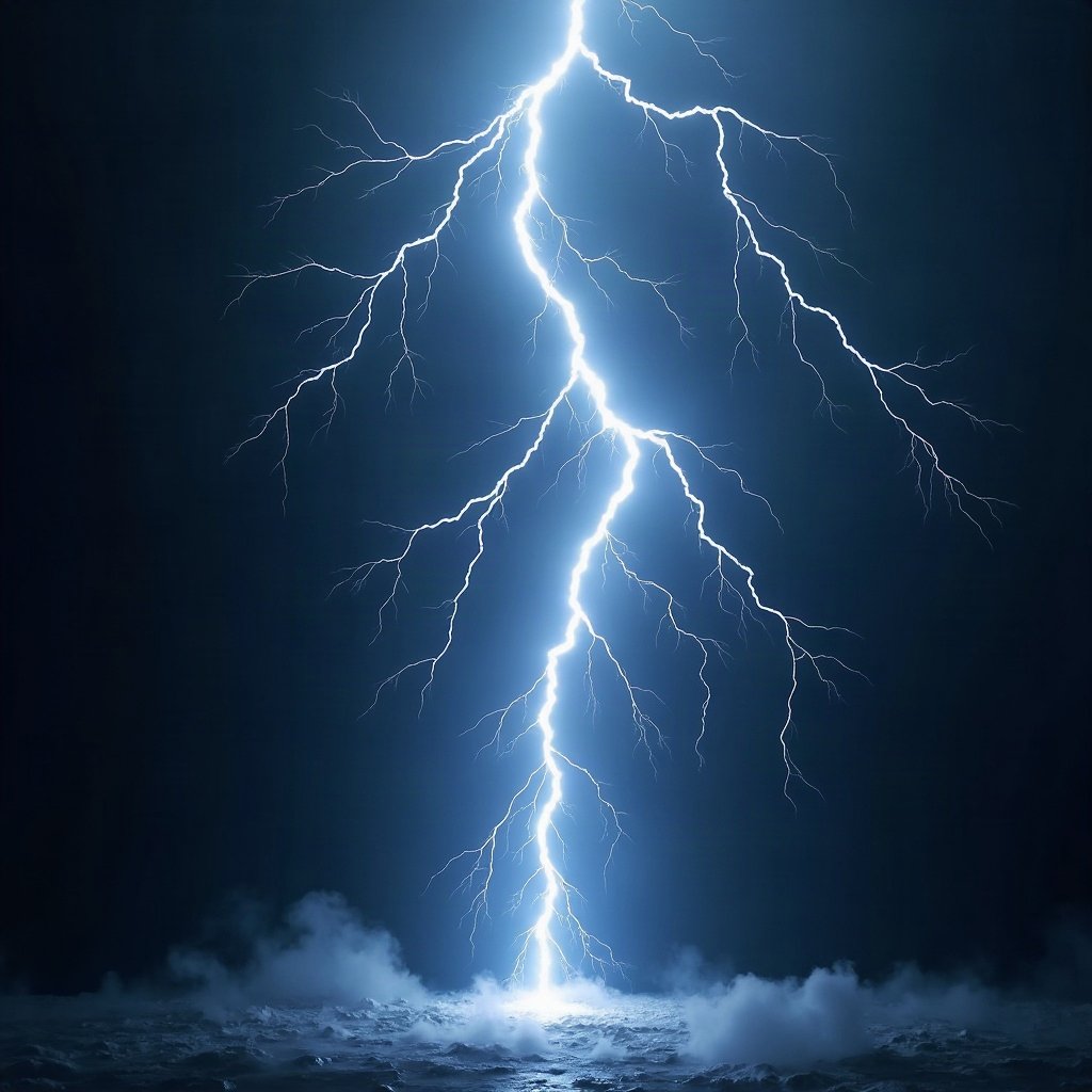 Cool PFPs — electric lightning energy burst, ice white rim light, clean studio finish