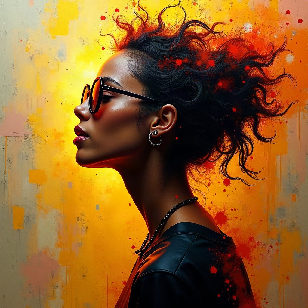 Cool PFPs — graffiti-style abstract burst, gold hour edge light, clean studio finish