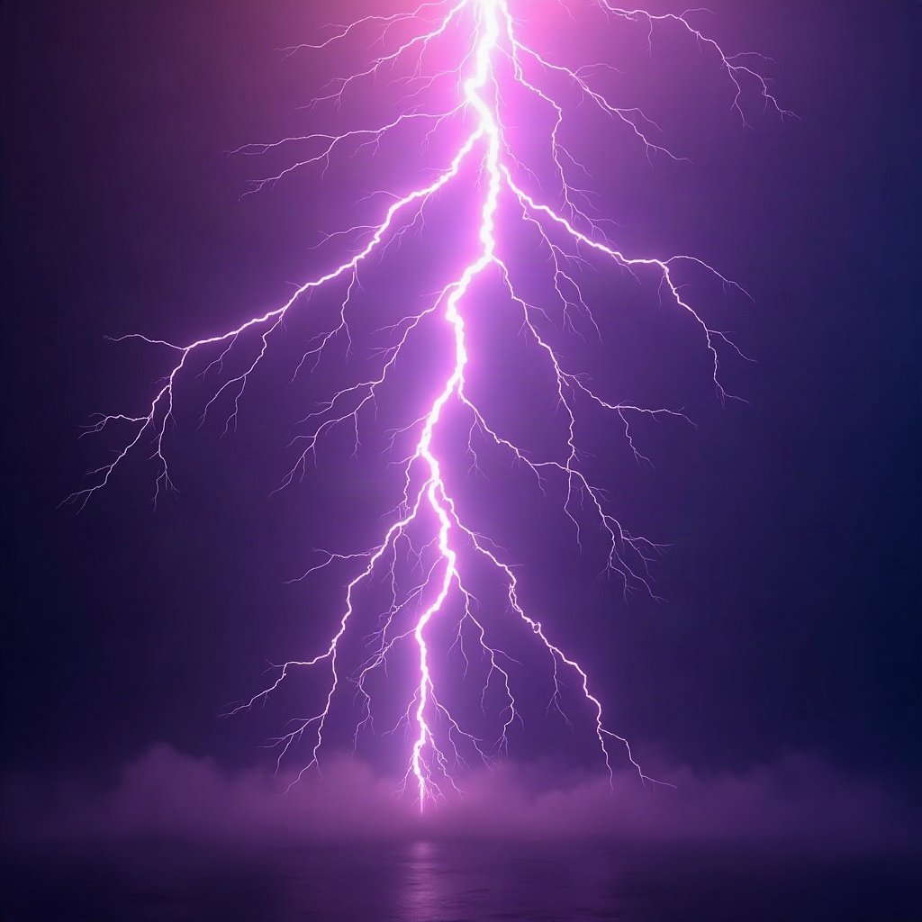 Cool PFPs — electric lightning energy burst, violet haze lighting, clean studio finish