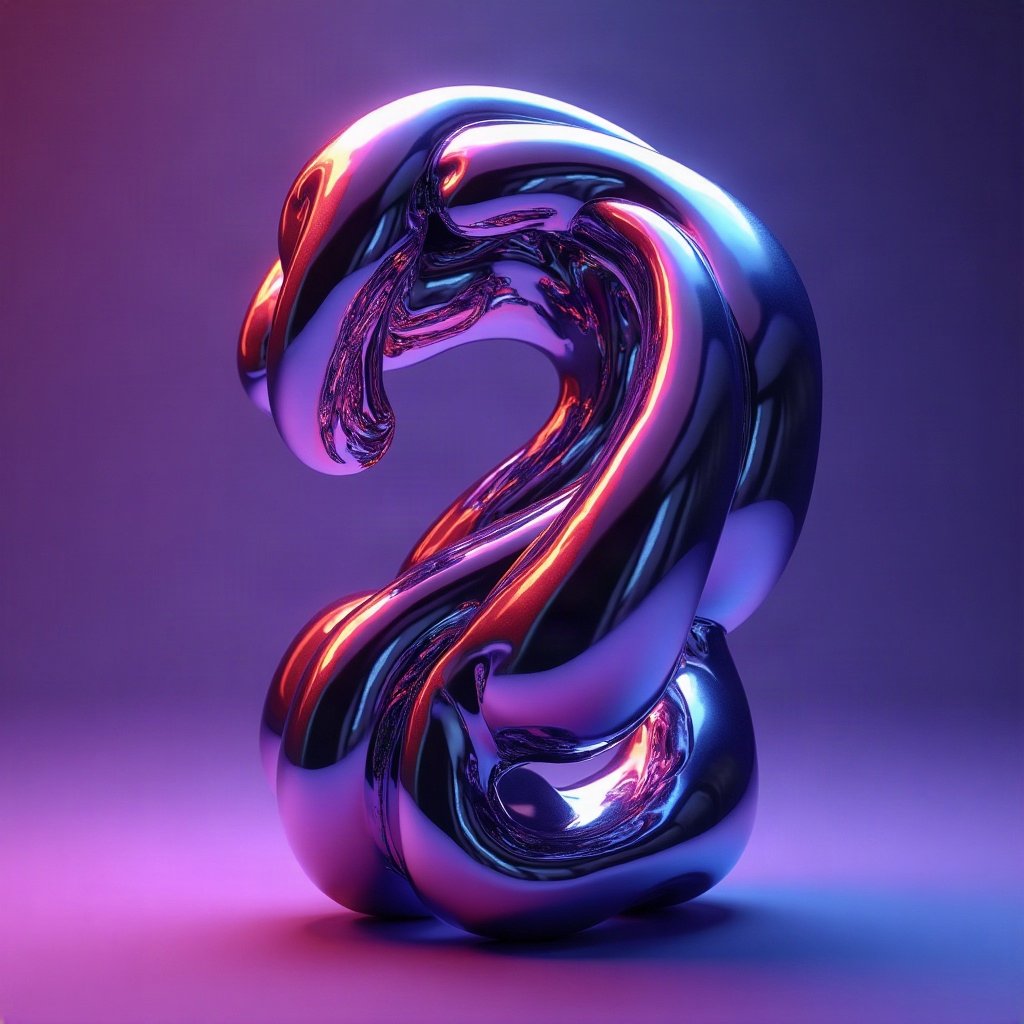 Cool PFPs — liquid chrome abstract sculpture, violet haze lighting, subtle film grain