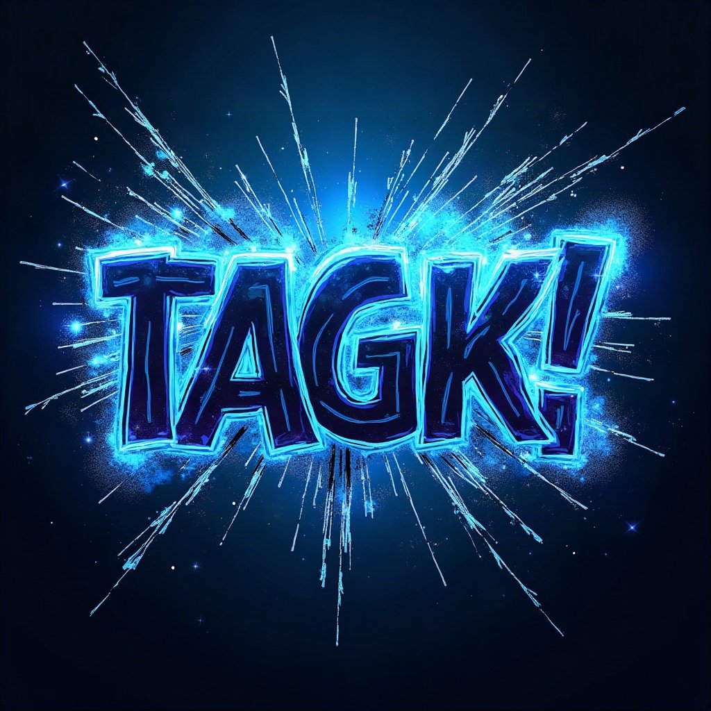 Cool PFPs — graffiti-style abstract burst, electric blue accent lighting, glossy premium render