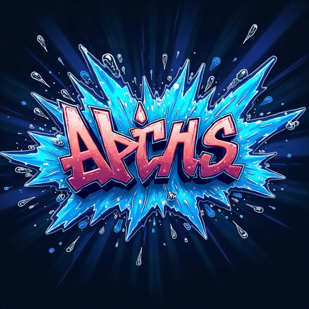 Cool PFPs — graffiti-style abstract burst, electric blue accent lighting, glossy premium render