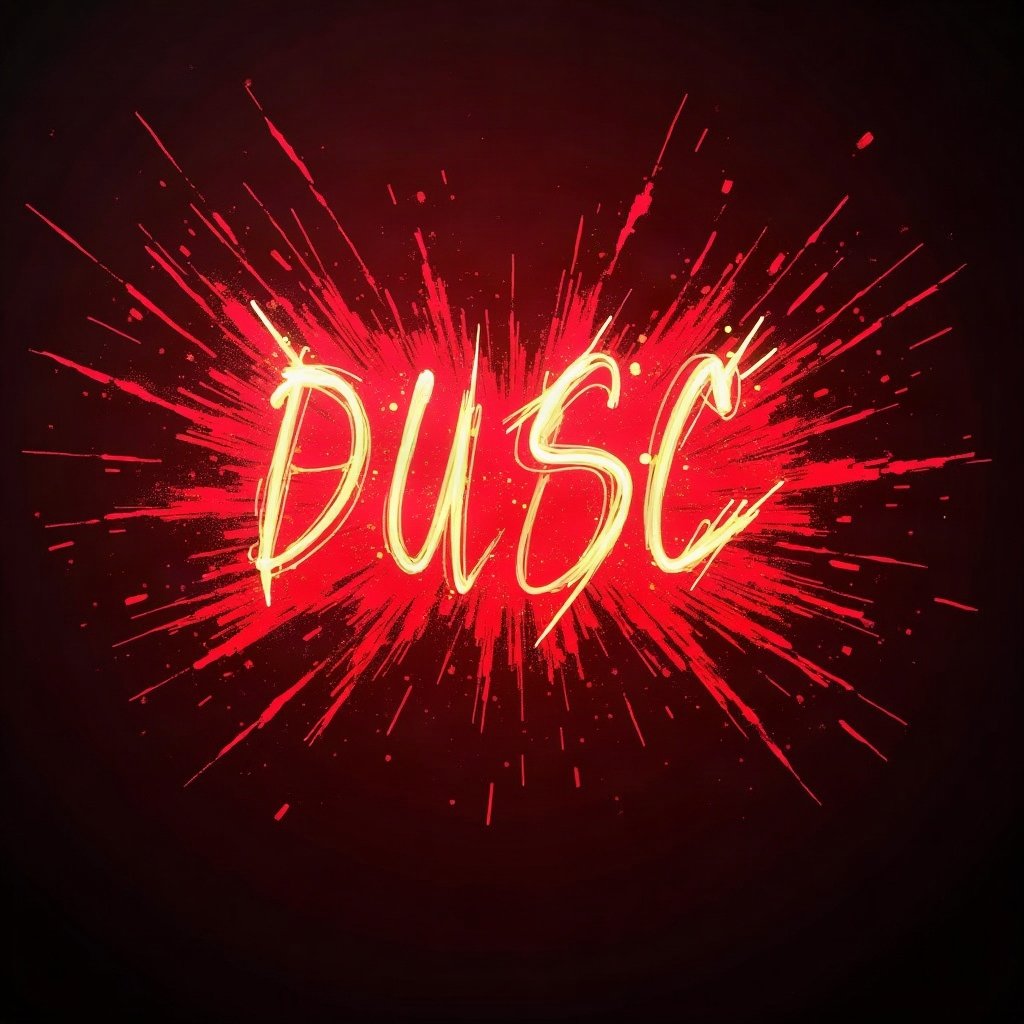 Cool PFPs — graffiti-style abstract burst, red neon glow, cinematic contrast
