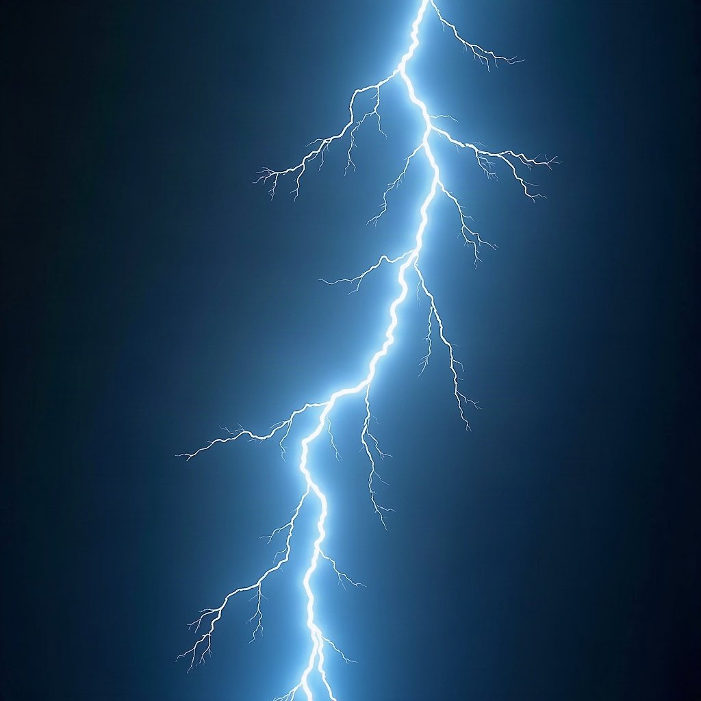 Cool PFPs — electric lightning energy burst, ice white rim light, clean studio finish