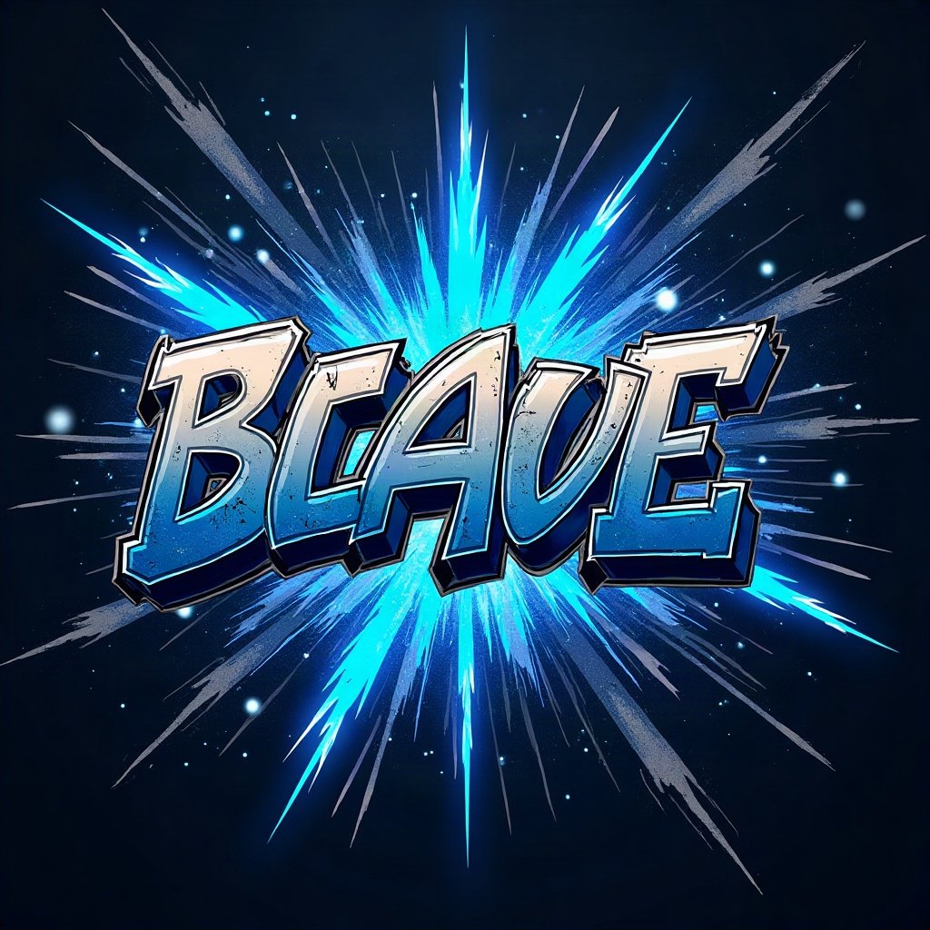 Cool PFPs — graffiti-style abstract burst, electric blue accent lighting, clean studio finish