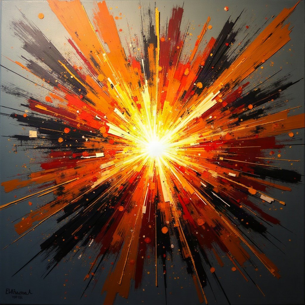 Cool PFPs — graffiti-style abstract burst, gold hour edge light, clean studio finish
