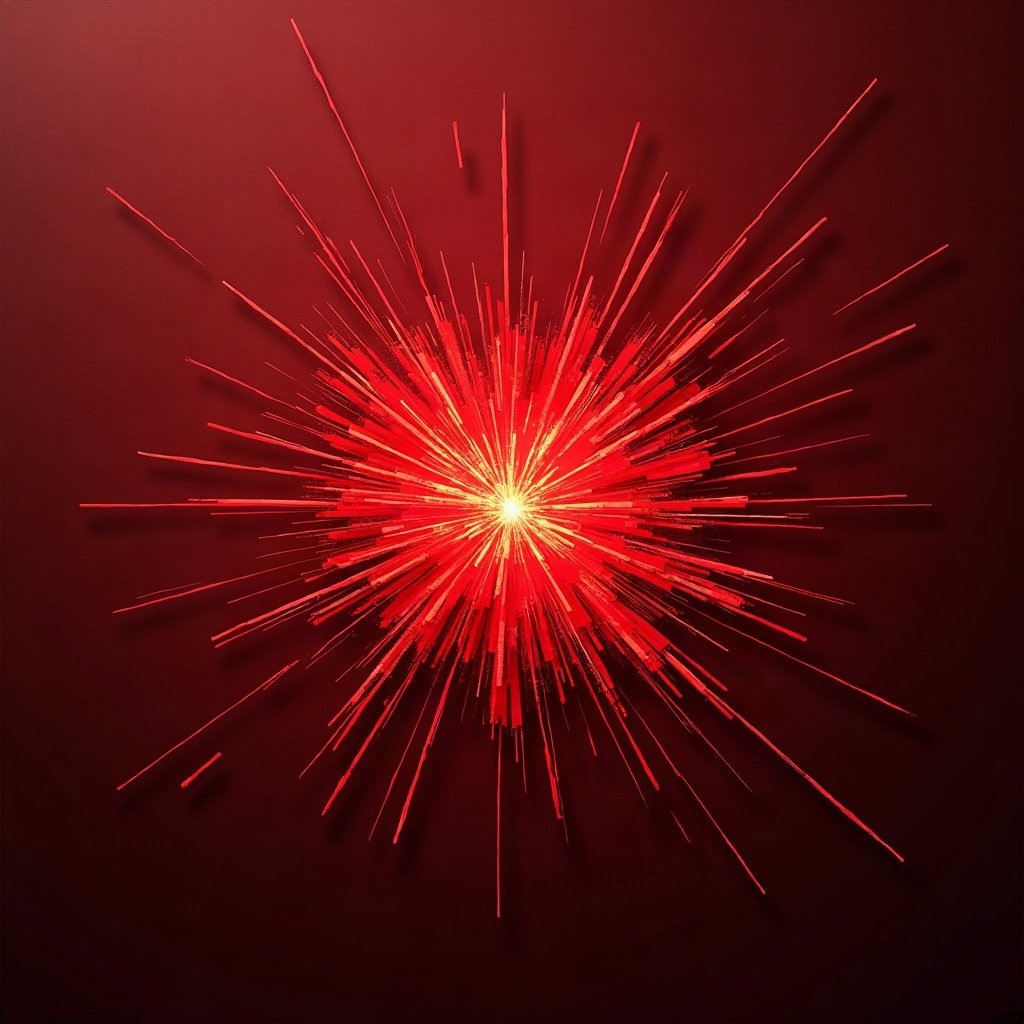 Cool PFPs — graffiti-style abstract burst, red neon glow, subtle film grain