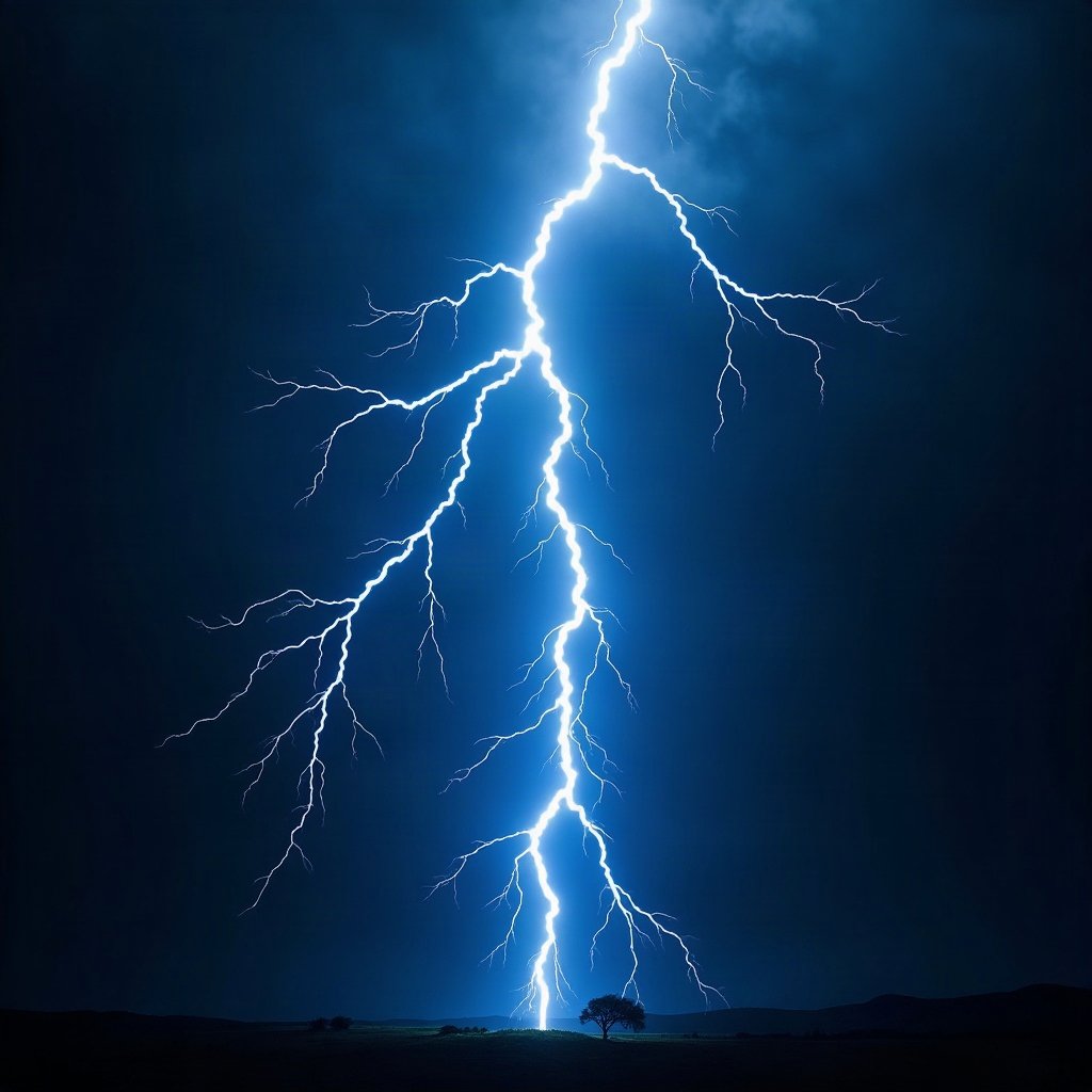 Cool PFPs — electric lightning energy burst, electric blue accent lighting, cinematic contrast