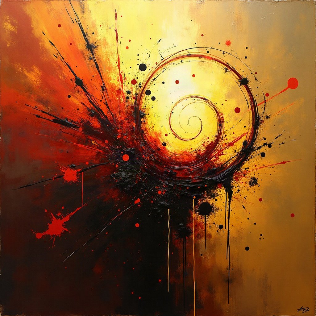 Cool PFPs — graffiti-style abstract burst, gold hour edge light, clean studio finish