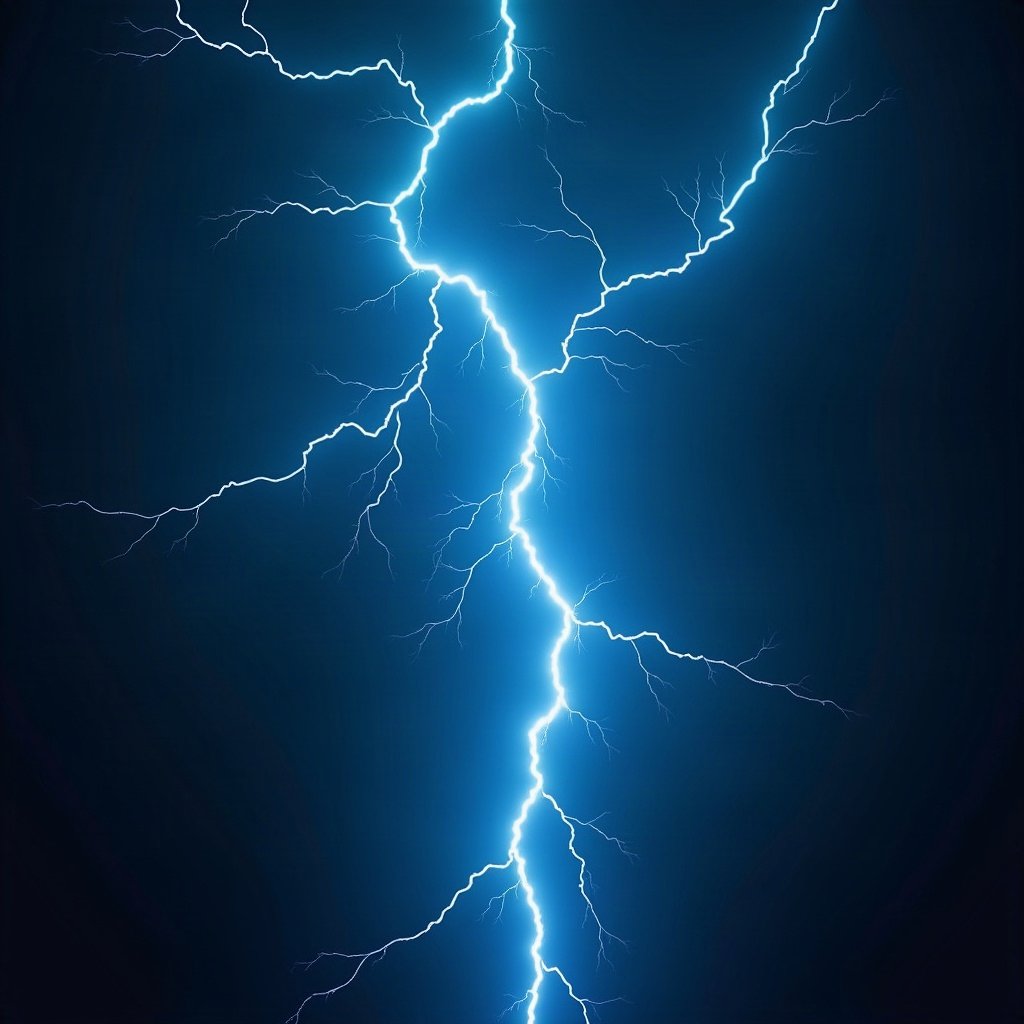 Cool PFPs — electric lightning energy burst, electric blue accent lighting, subtle film grain