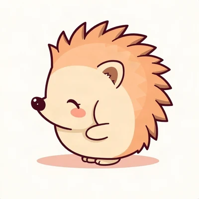 cute pfp — round hedgehog, peach and cream palette, tiny flower accessory