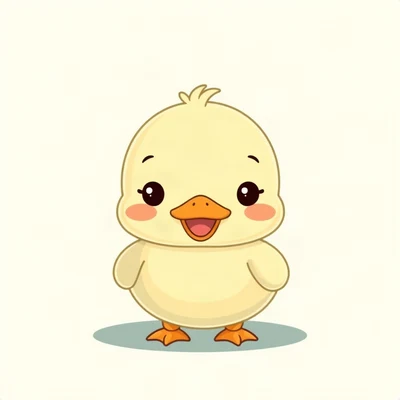 cute pfp — baby duckling, sage green pastel palette, tiny open-mouth smile
