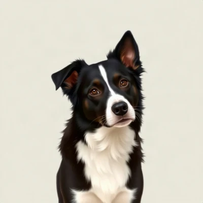 dog pfp — border collie, digital painting style