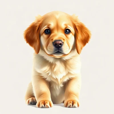 dog pfp — golden retriever puppy, loose watercolor style