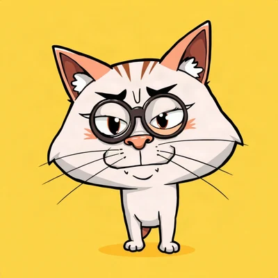 funny pfp — cat, wearing a monocle looking judgmental, solid yellow background