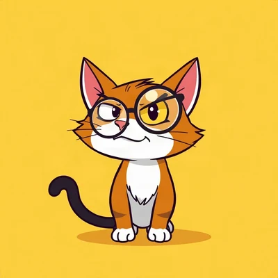 funny pfp — cat, wearing a monocle looking judgmental, solid yellow background