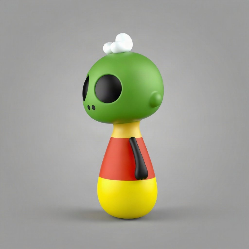 halloween pfp — candy corn pattern character, soft 3d render, black and toxic green