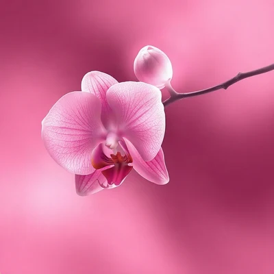 pink pfp — orchid flower, dreamy digital painting, soft glow