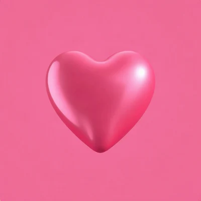 pink pfp — glossy heart, cinematic photo style, soft glow