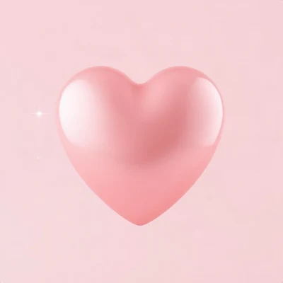 pink pfp — glossy heart, soft 3d render, subtle sparkle