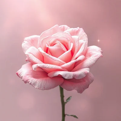 pink pfp — rose in bloom, dreamy digital painting, subtle sparkle
