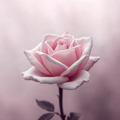 pink pfp — rose in bloom, cinematic photo style, misty atmosphere