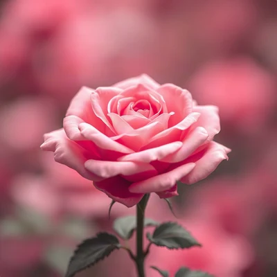 pink pfp — rose in bloom, cinematic photo style, gentle bokeh